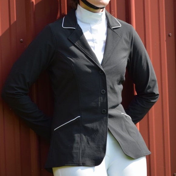 NWT KERRITS Stretch “Competitors Koat” Jacket Coat Large Cinder Gray Equestrian - Picture 3 of 12